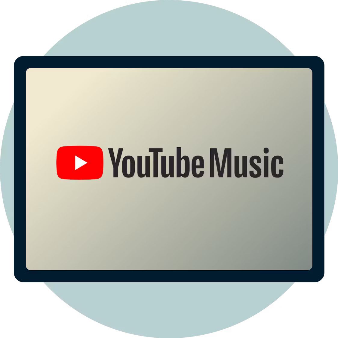 Bir ekranda YouTube M&uuml;zik logosu.