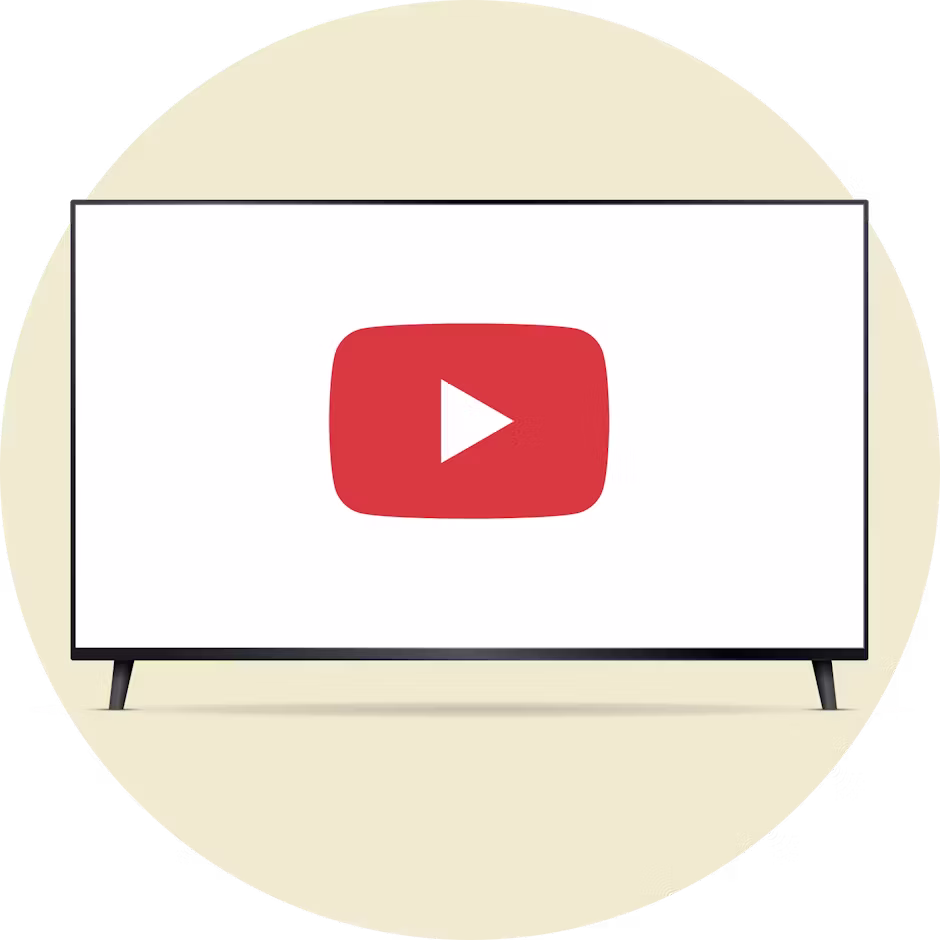 Bir ekranda YouTube TV logosu.