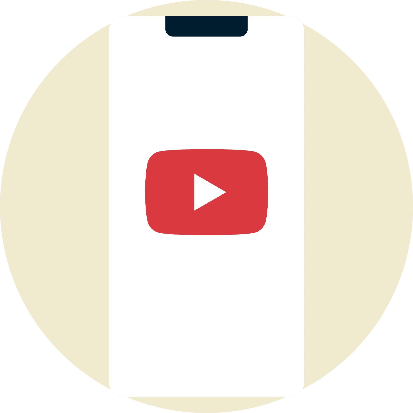Bir mobil cihazda YouTube logosu.